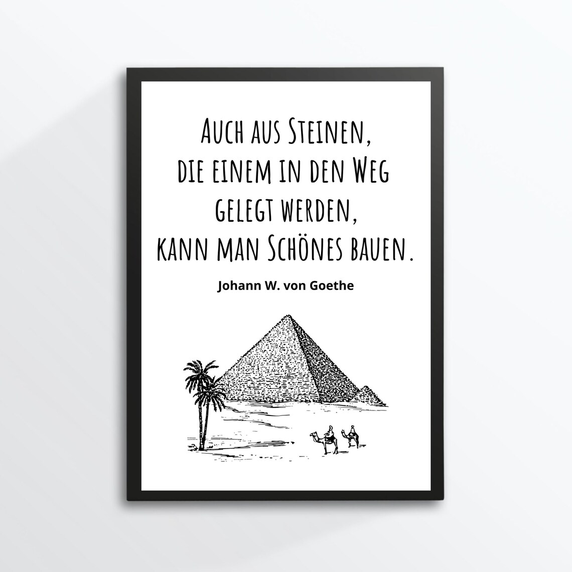 Goethe Quote Beautiful From Stones German Typography Wall Art Print