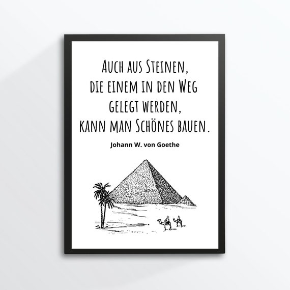 Din A4 Art Print Without Frame Saying Quote Johann W Von Goethe Building Beautiful From Stones Motivation Encouragement Success Image Poster