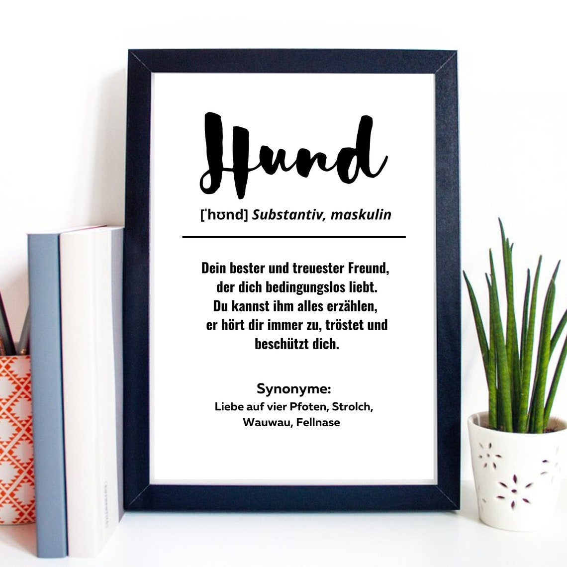 Hund German Dog Dictionary Definition Quote Dog Lover Wall Art Poster - Image 2