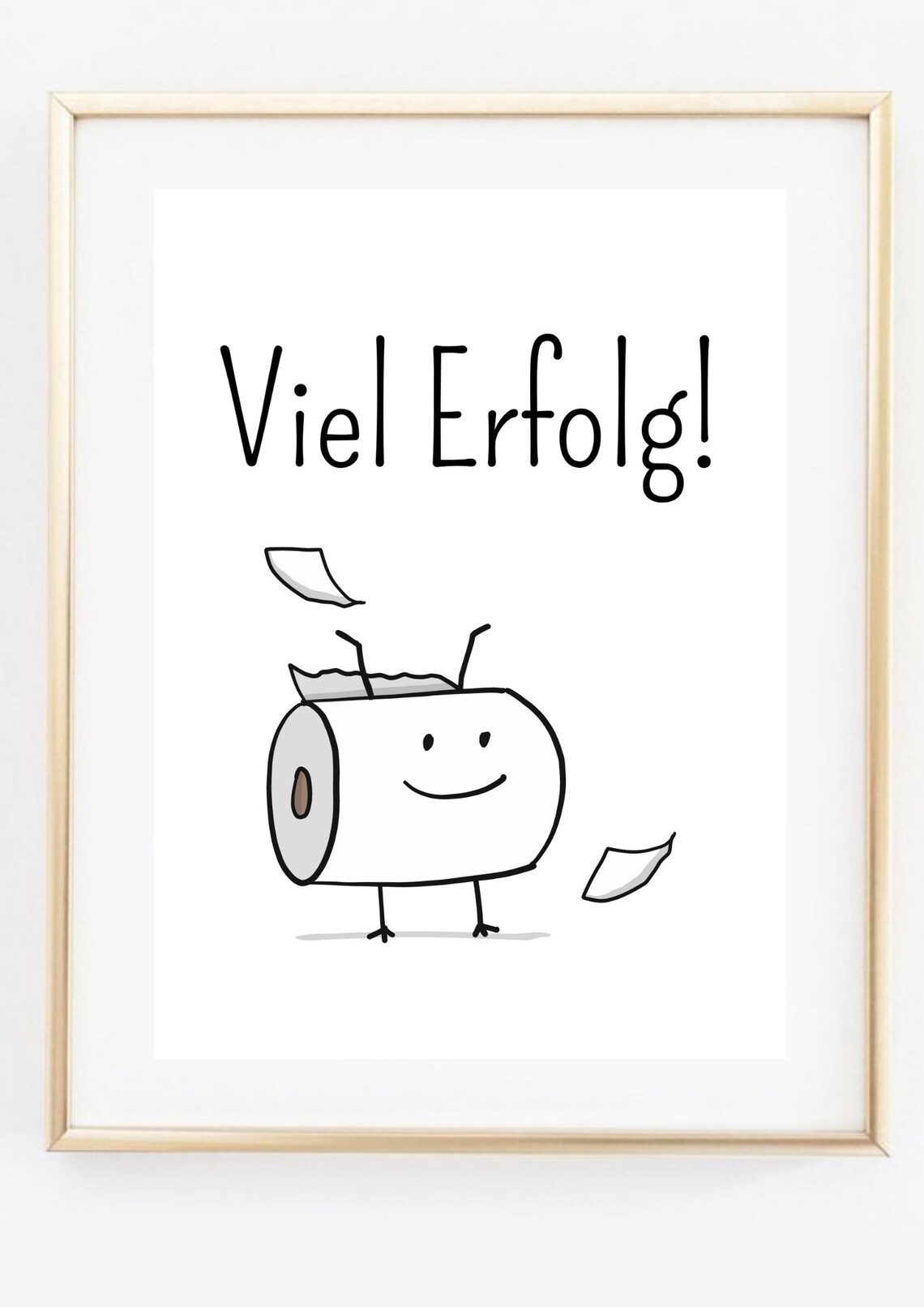 Viel Erfolg Funny Toilet Paper Smiley Bathroom Humor Art Poster - Image 2