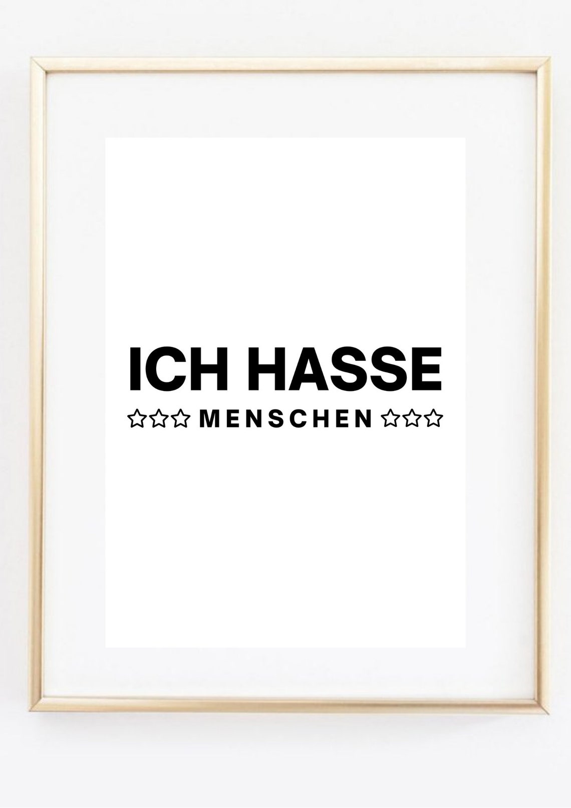 Ich Hasse Menschen German Funny Office Quote Minimalist Wall Poster - Image 2