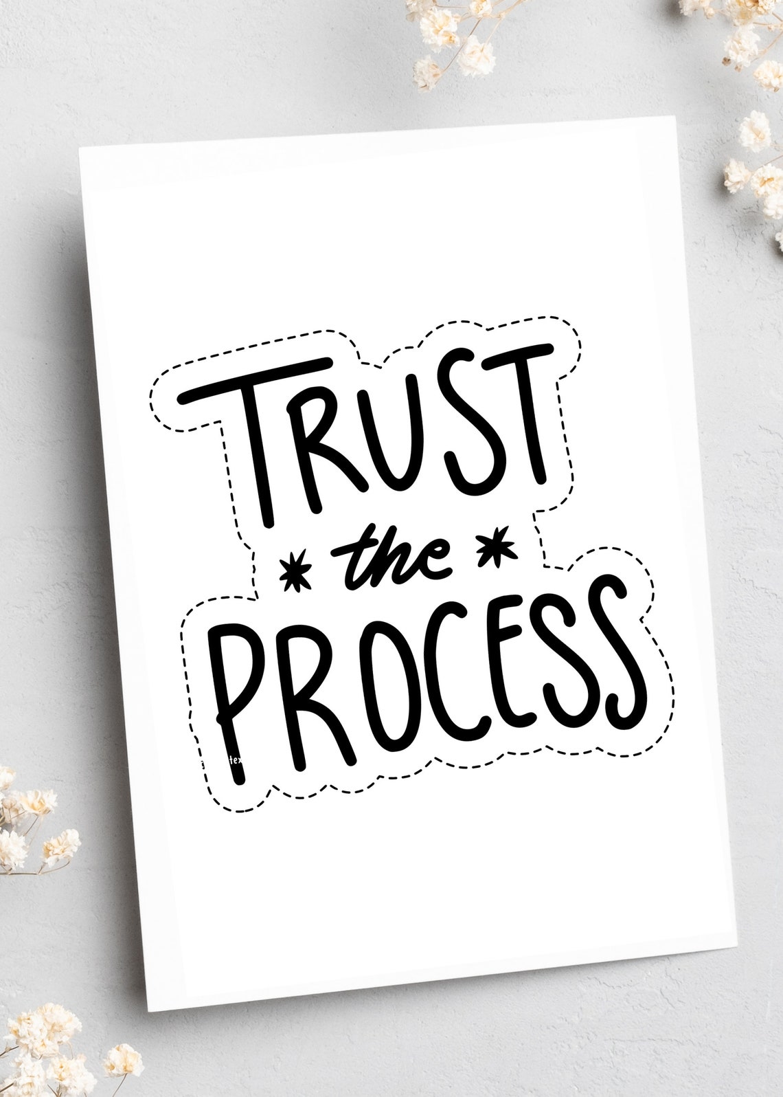 Trust The Process Hand Lettered Motivational Quote Poster Decor - Image 2