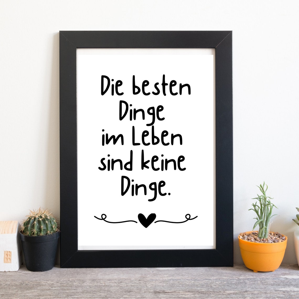 Best Things in Life Quote Print with Minimalist Heart Art Poster - Image 2