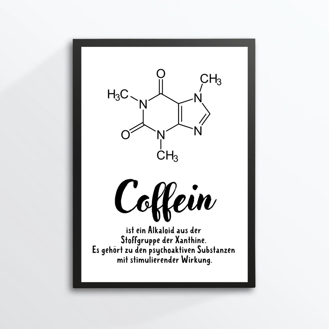 Din A4 Art Print Without Frame Caffeine Caffeine Molecule Definition Chemistry Coffee Coffee Love Coffee Gift Print Image - Image 3