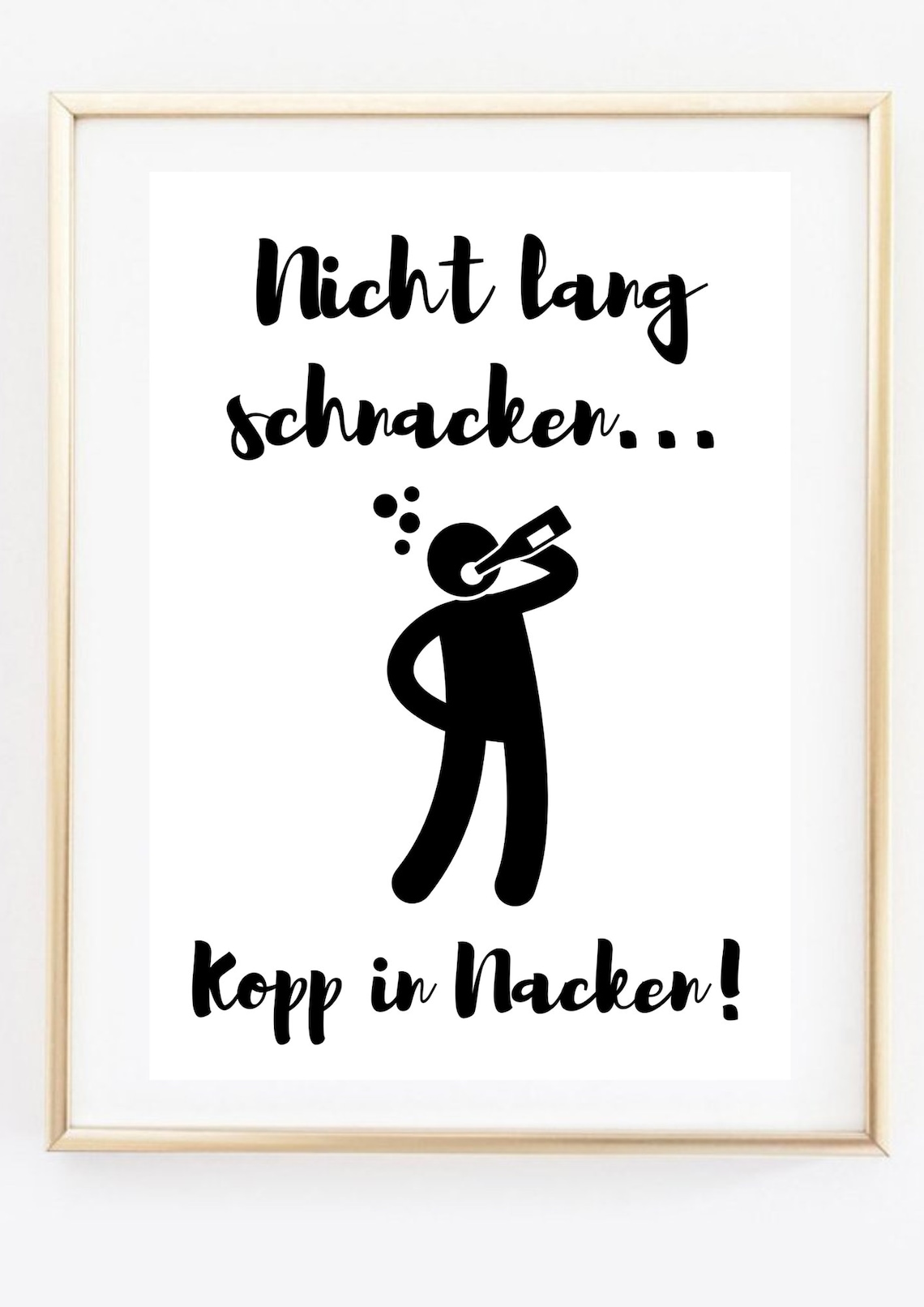 Funny German Party Quote Toasting Silhouette Bar Decor Poster Print Art - Image 2