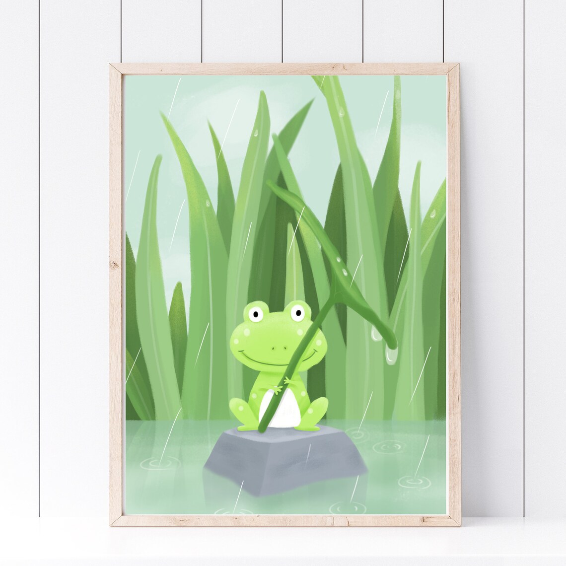 Sweet Frog In The Rain Comic Illustration - Image 4