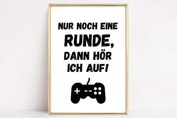 Din A4 Art Print Without Frame Funny Saying Another Round Gamer Gaming Pc Gaming Play Image Poster