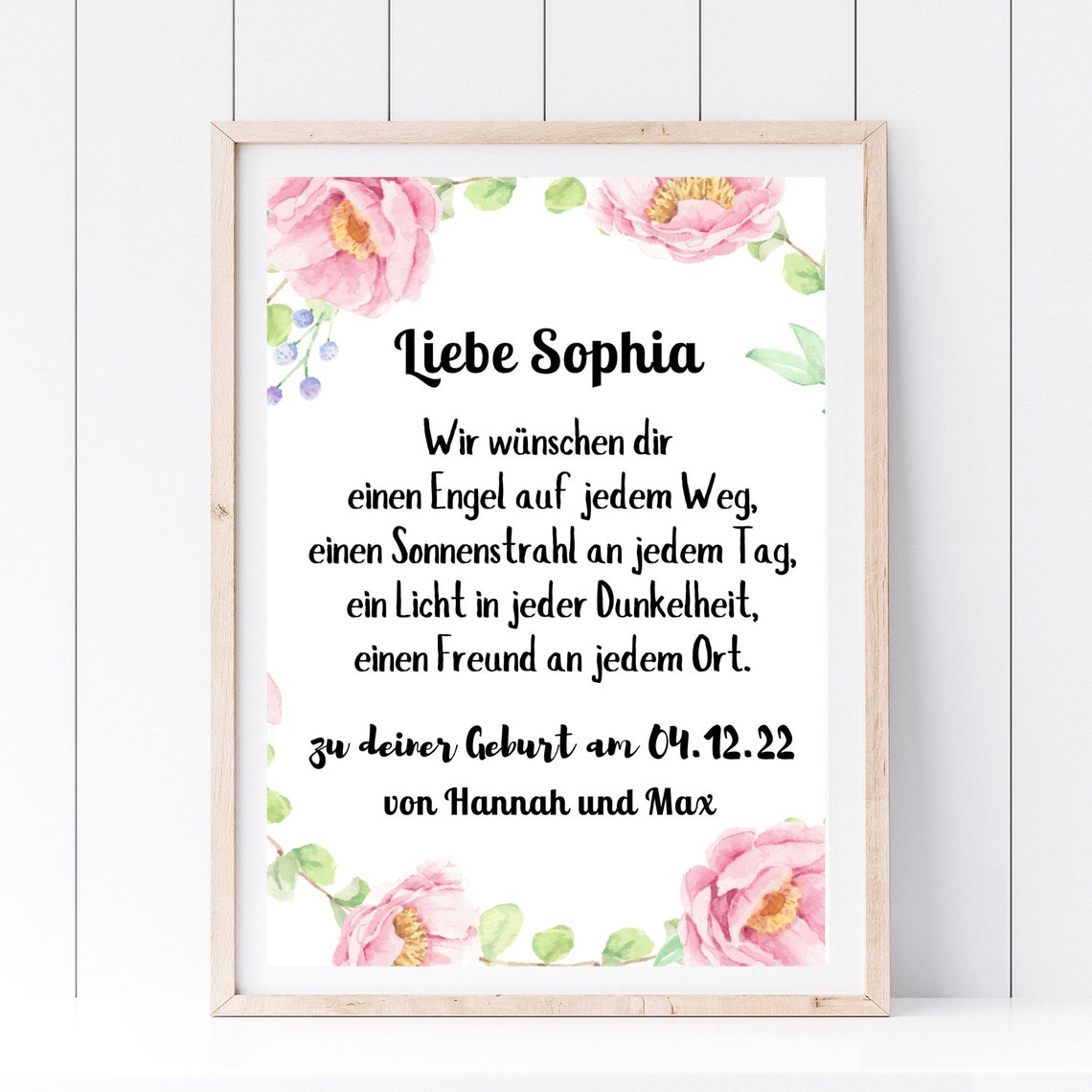 Personalized Confirmation Blessing Floral Keepsake Gift Print Wall Art - Image 2
