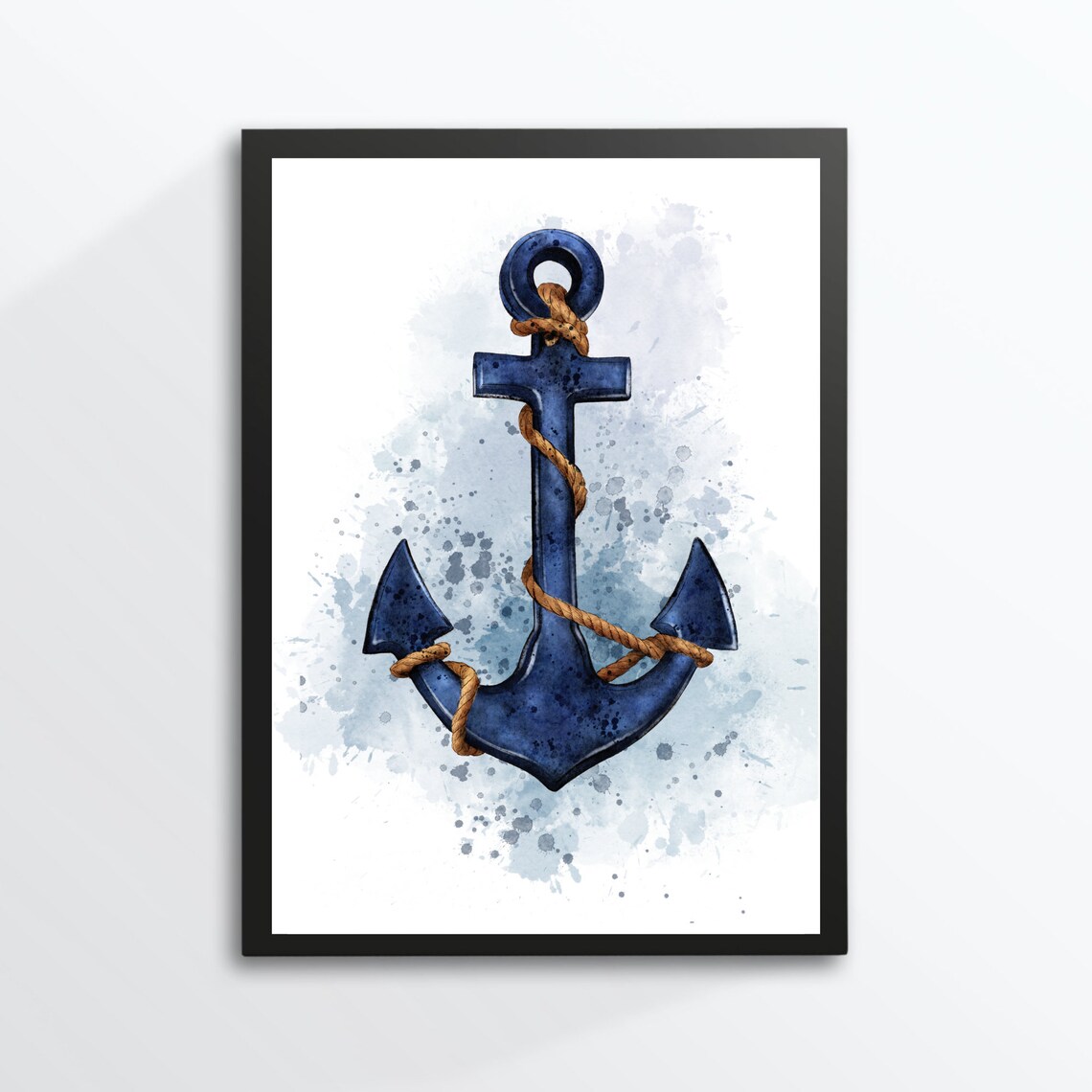 Anchor Maritime Sailing Boat Watercolor Art Print - Image 2