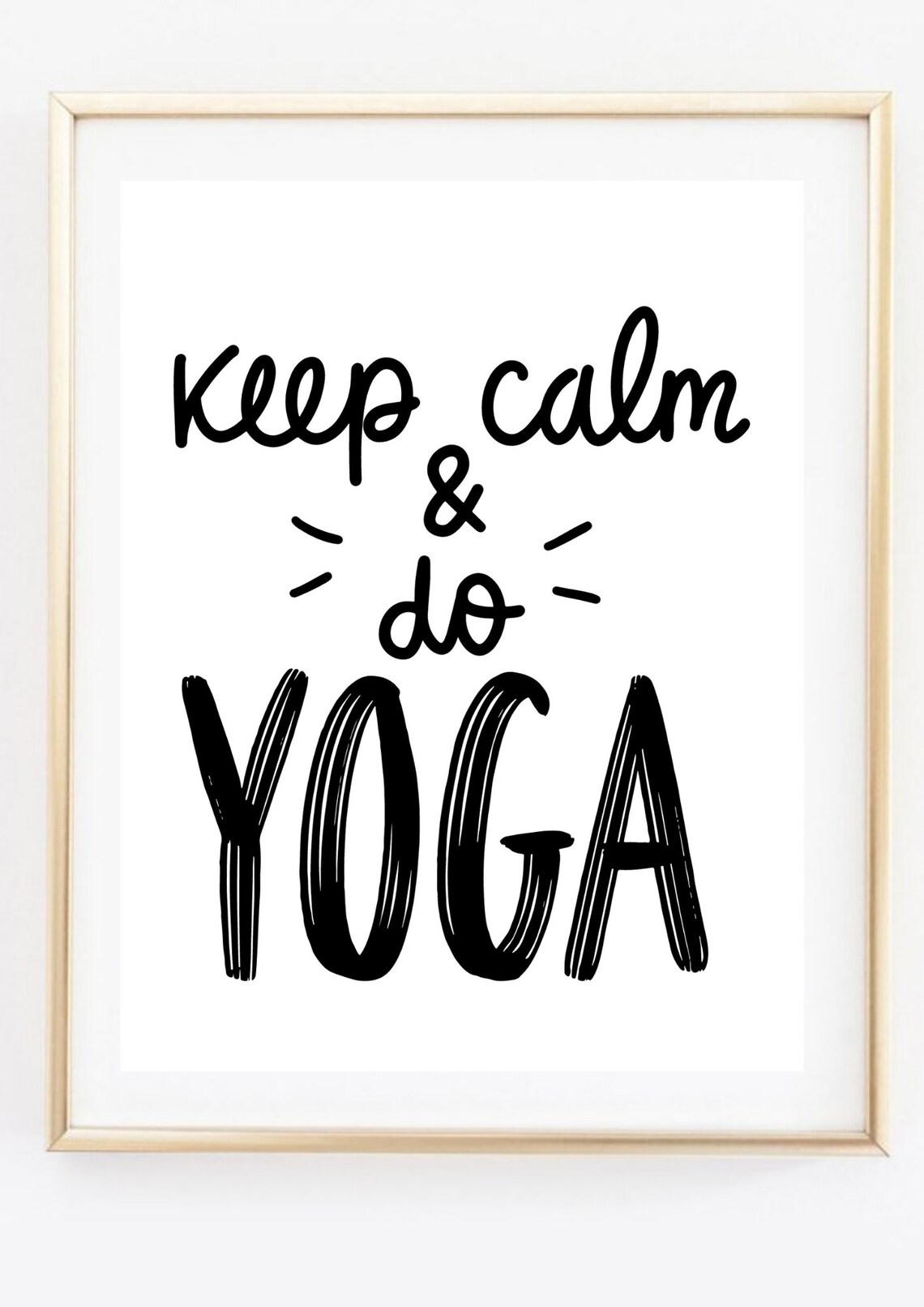 Keep Calm And Do Yoga Motivational Relaxation Hand Lettering Poster - Image 2