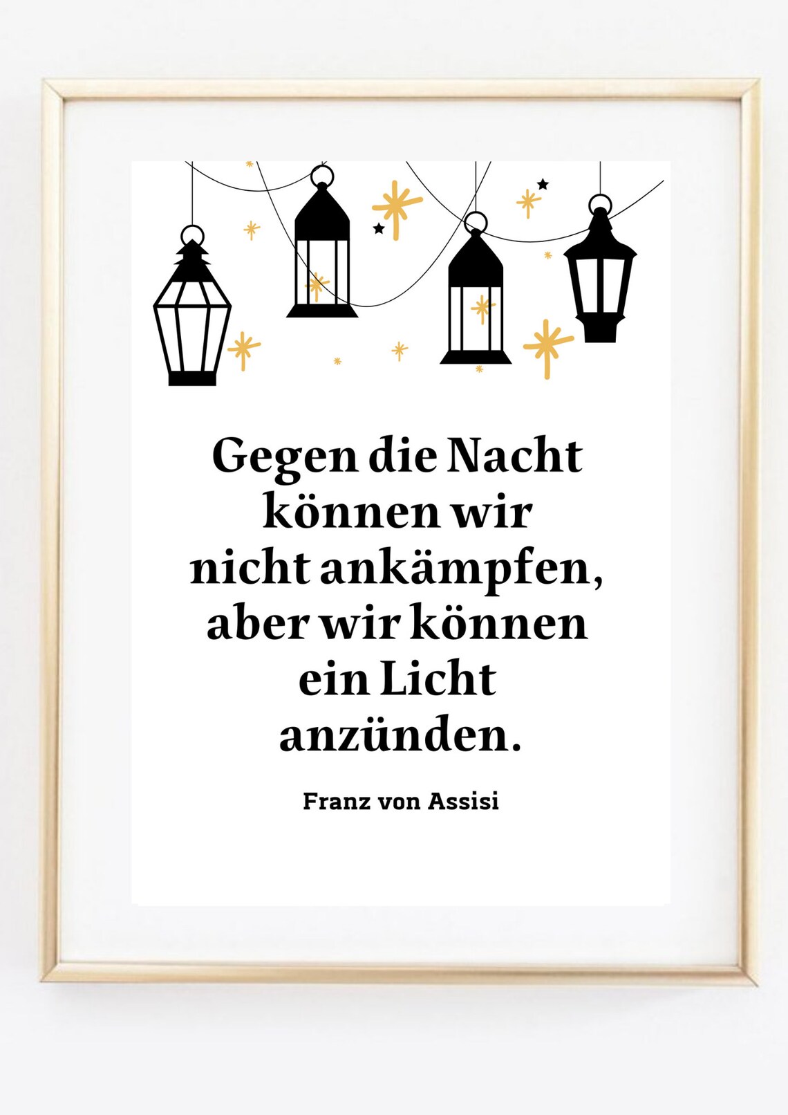 Francis of Assisi Light a Lamp Quote Lanterns Typography Poster - Image 2