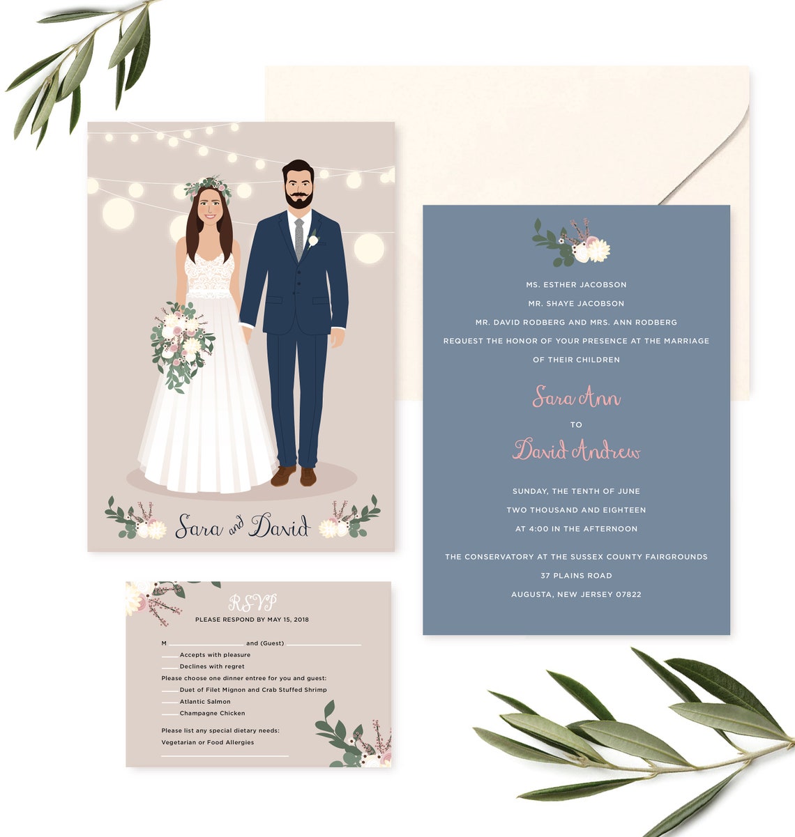 Portrait Wedding Invitation - Custom
