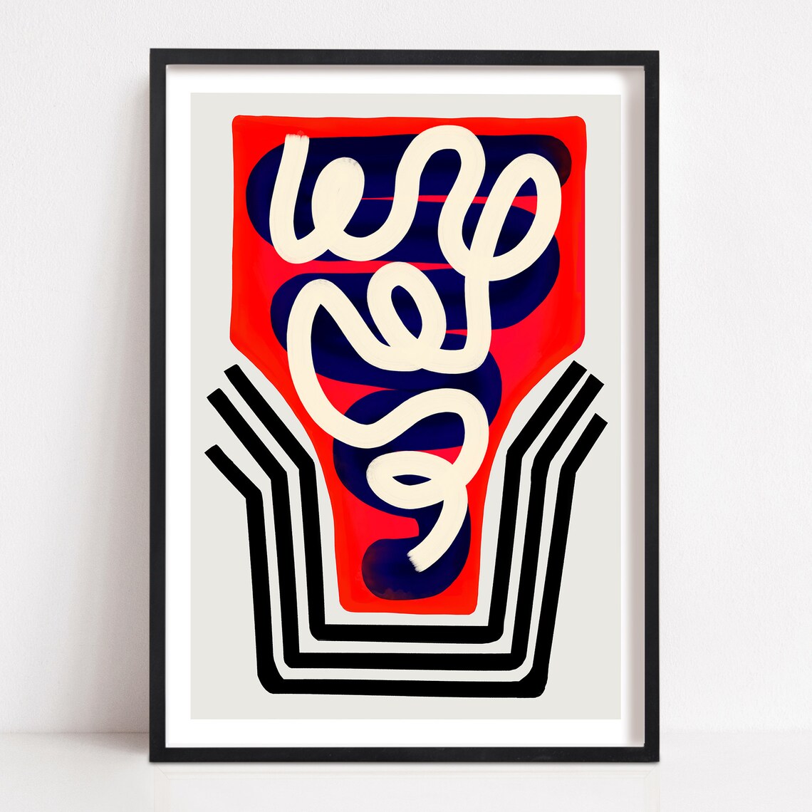 Cosmic Abstract Poster, Mid-Century Modern Design