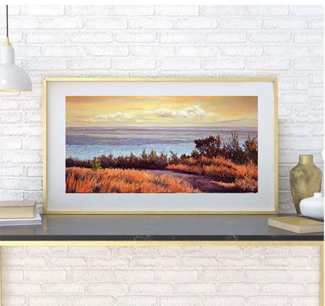 Ellwood Beach Ocean Panoramic Scene Art Print - Image 2