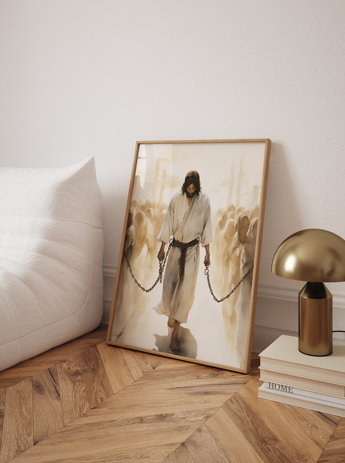 Jesus in Chains Passion of Christ Watercolor Christian Art Poster - Image 2