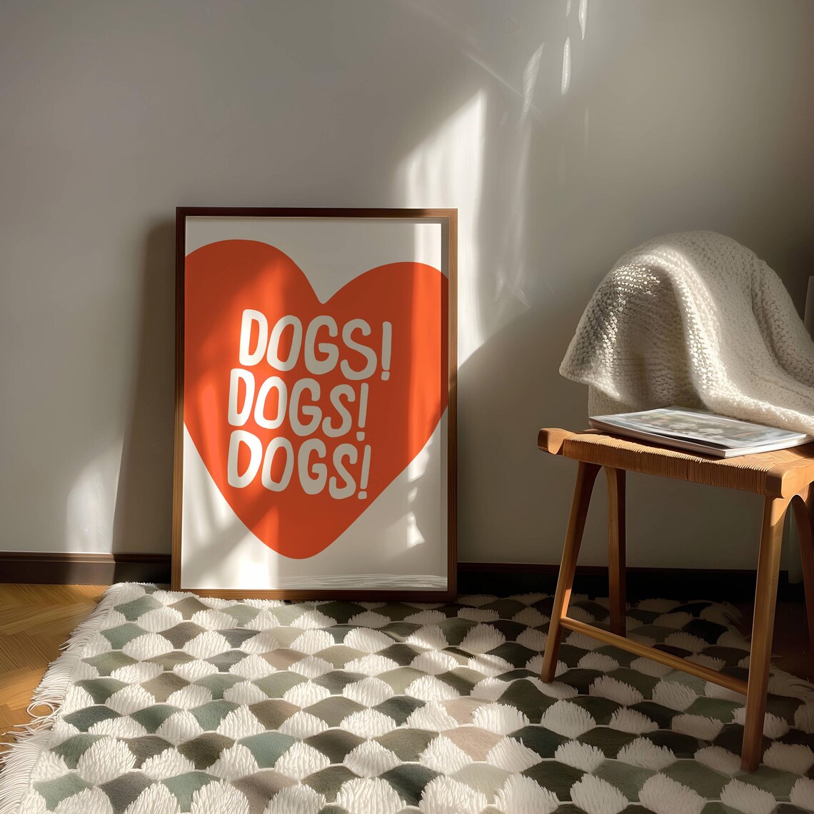 I Love Dogs Dog Illustration Art Print, Pet Decor - Image 3