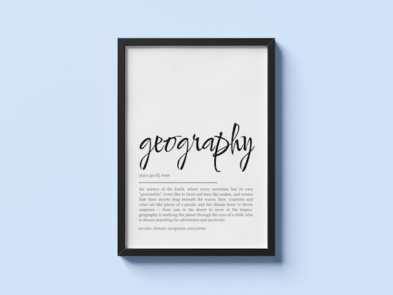Geography Definition Funny Dictionary Style Teacher Classroom Wall Poster