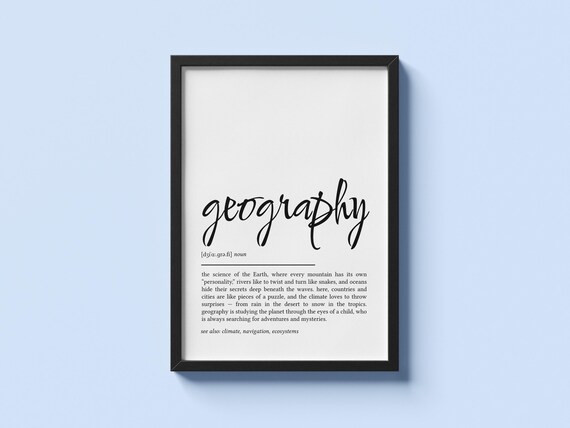 Geography Definition Print Minimalist Wall Art Gift For Teacher Or Student