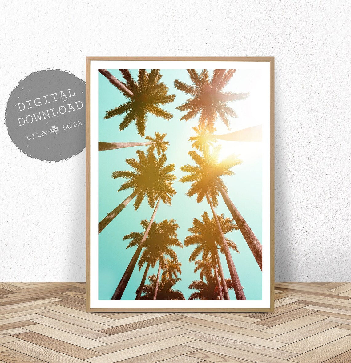 Tropical Palm Tree Photography Print, Hawaii Travel Art