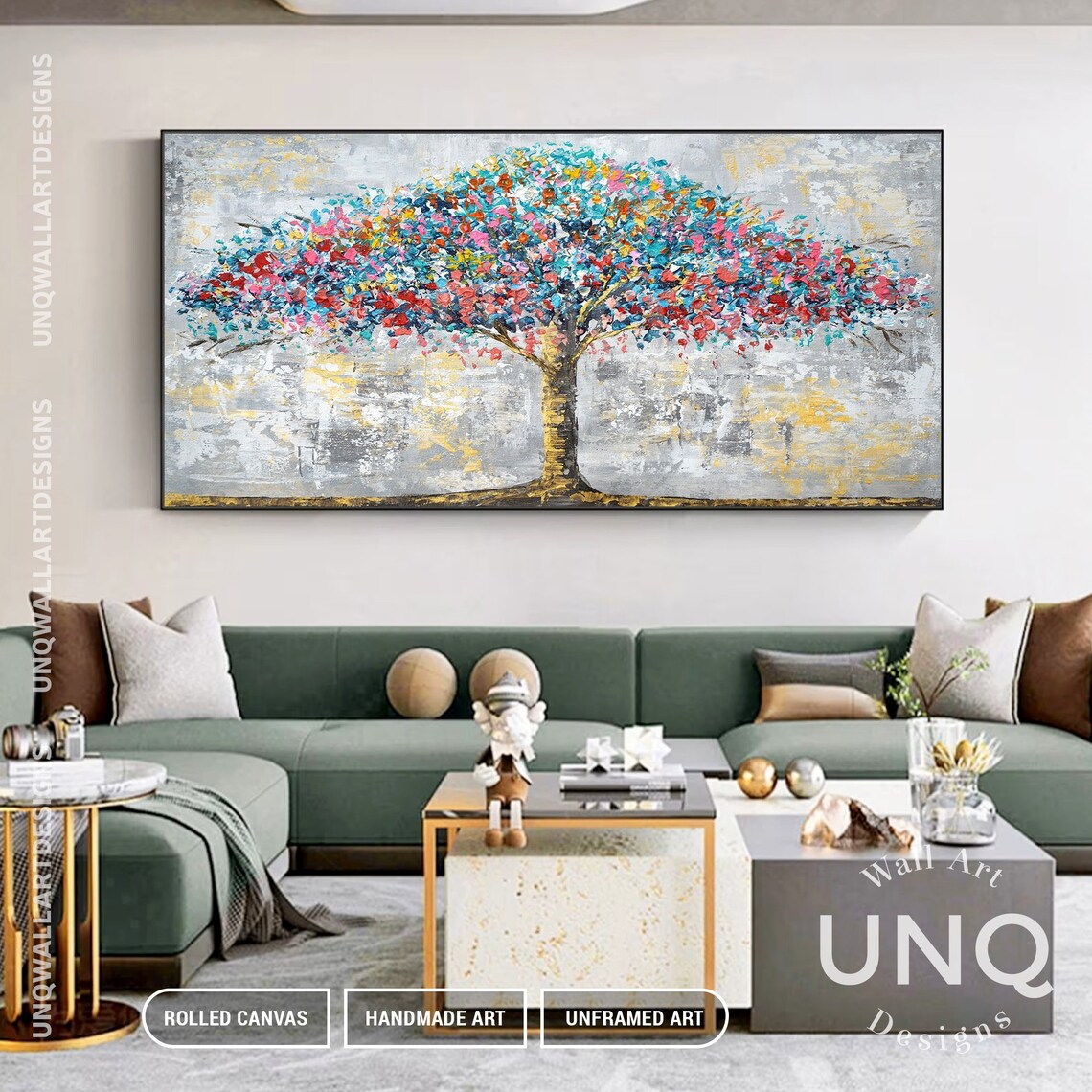Modern Blossom Tree, Colorful Bohemian Art Print - Image 4
