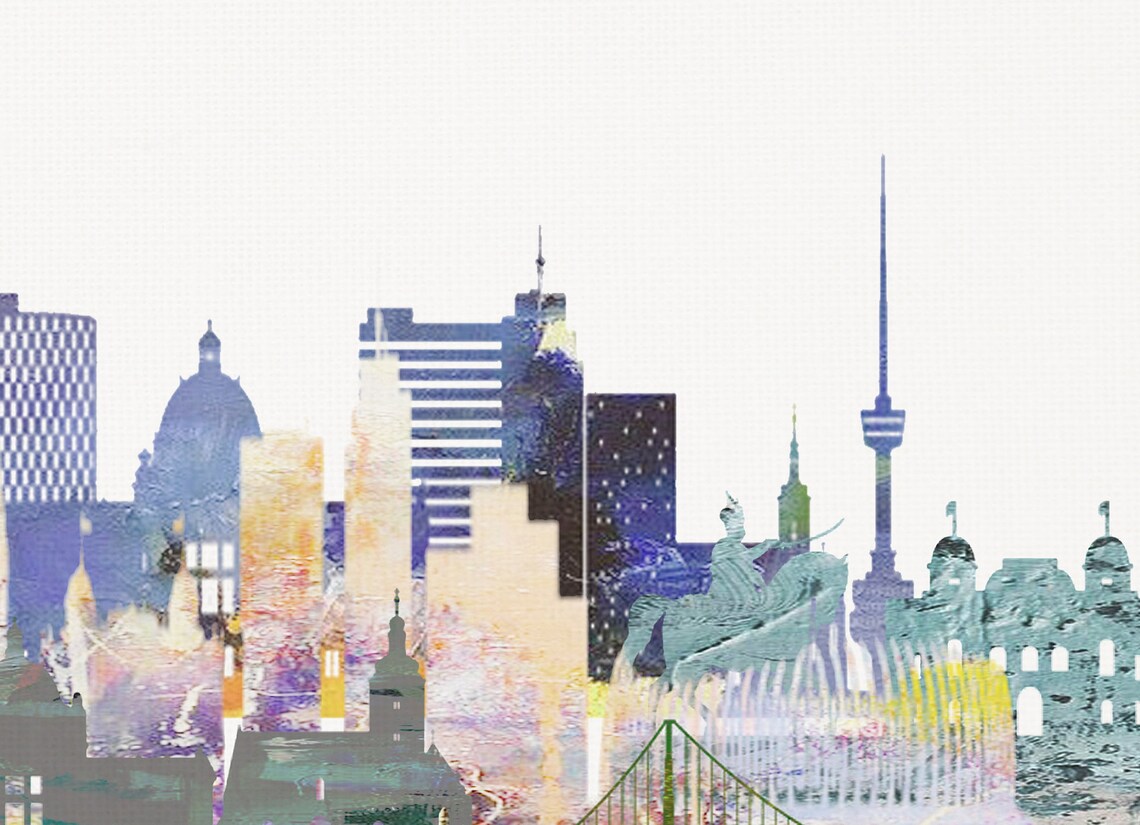 Zagreb Croatia Colorful Watercolor Cathedral Skyline Art Poster - Image 2