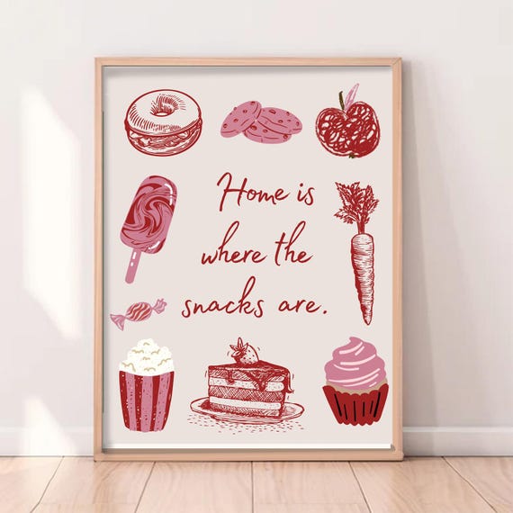 Home Is Where The Snacks Are, Funny Kitchen Quote