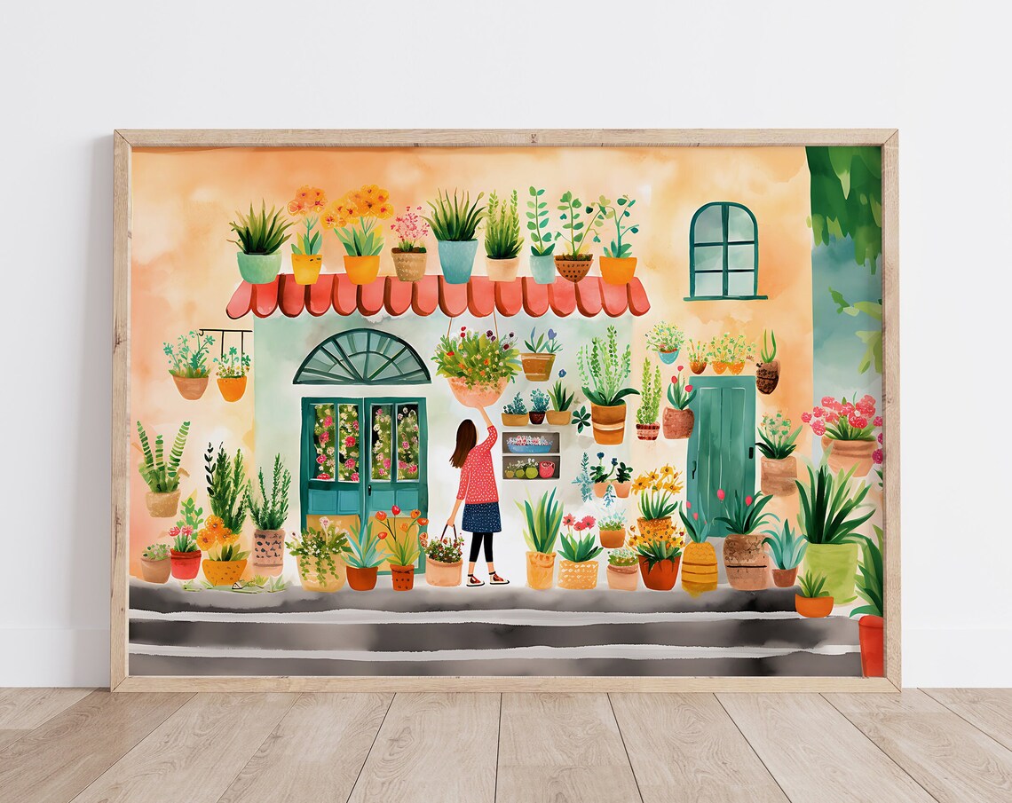Flower Market Print, Floral Botanical Wall Decor