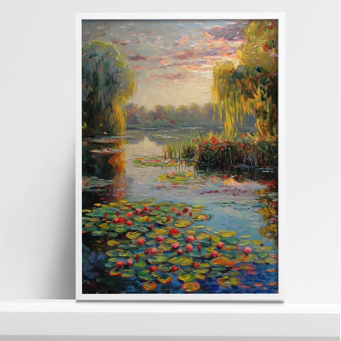 Monet Inspired Water Lilies Landscape Art Print