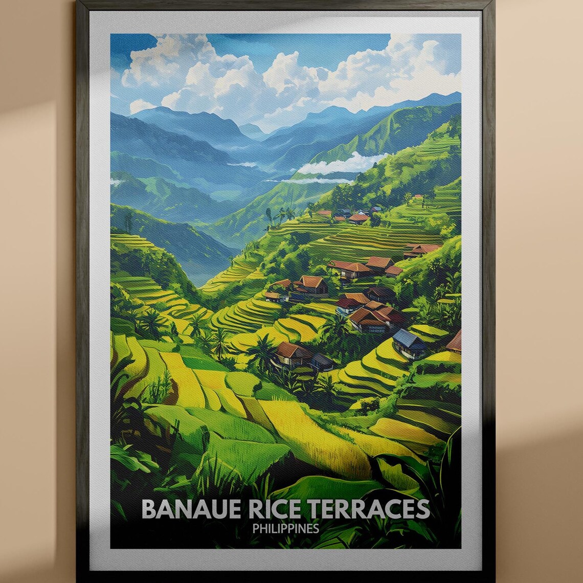 Banaue Rice Terraces Philippines Emerald Terraces Travel Poster
