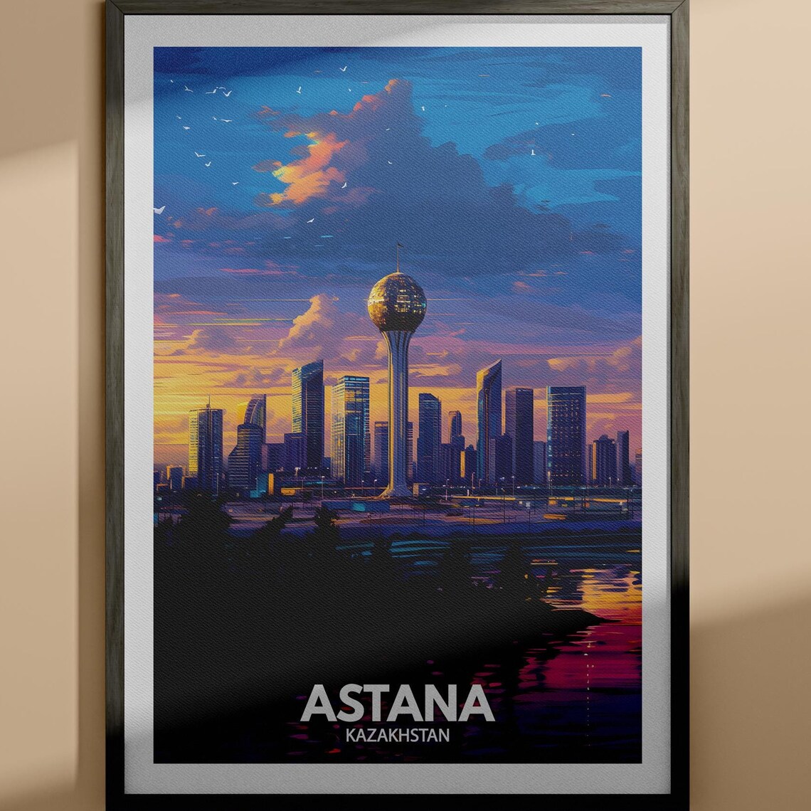 Astana Print Astana Travel Poster Kazakhstan Wall Art Print Kazakhstan Home Decor Travel Wall Art Decor Unique City Poster