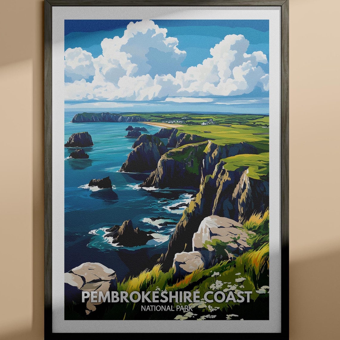 Pembrokeshire Coast National Park Wales Sea Cliff View Poster