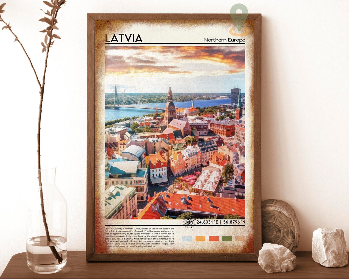Latvia Print Latvia Poster Latvia Wall Art Latvia Travel Latvia Art Print Latvia Artwork Latvia Photo Latvia Riga Print Riga City - Image 6