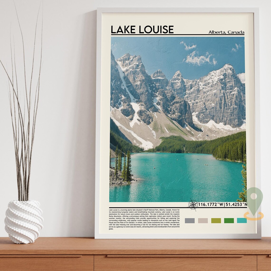 Lake Louise Alberta Turquoise Lake Rocky Mountain Peaks Travel Poster - Image 5