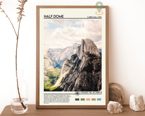 Half Dome Yosemite California Granite Summit Valley Landscape Poster