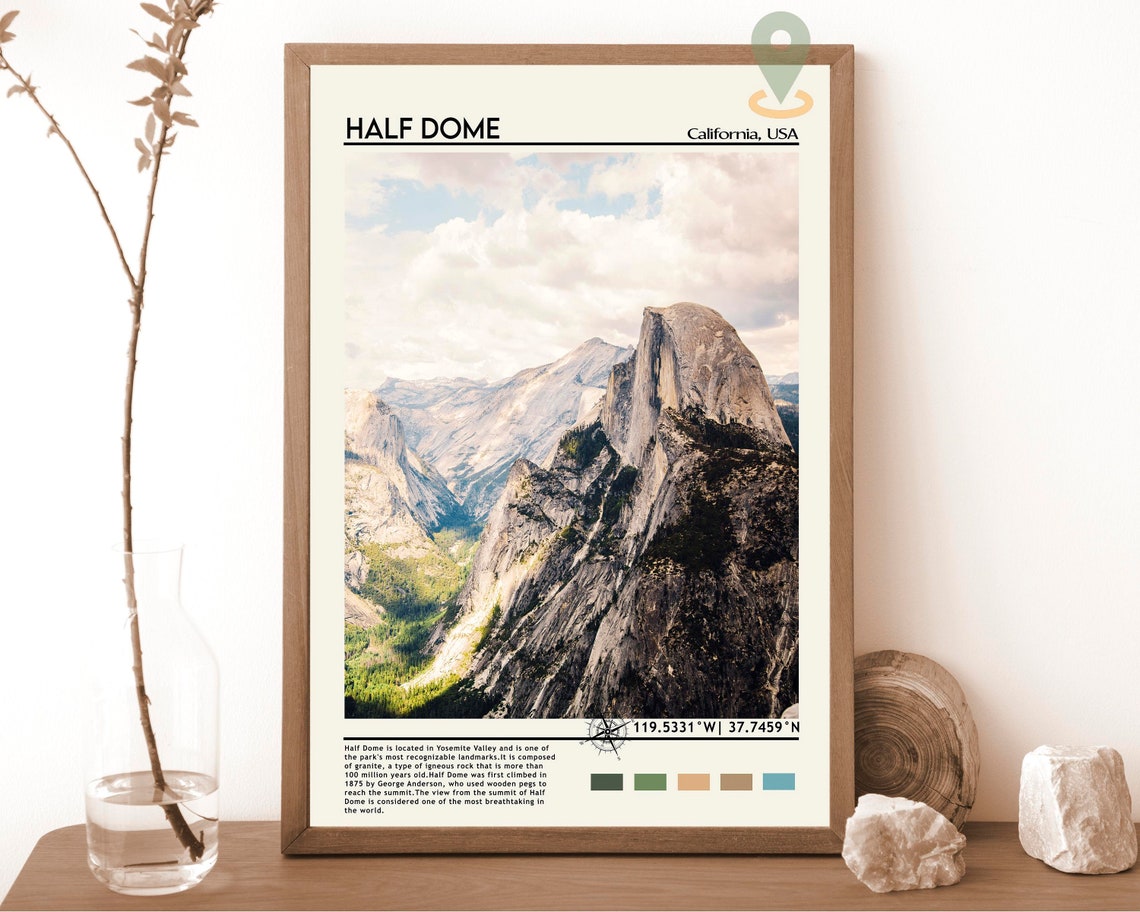 Half Dome Yosemite California Granite Summit Valley Landscape Poster