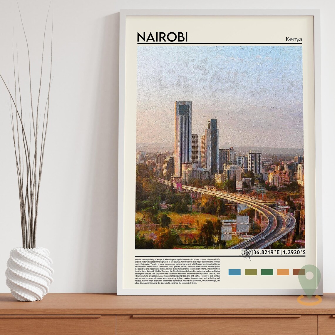 Nairobi Kenya Modern City Skyline Expressway Urban Travel Print - Image 3