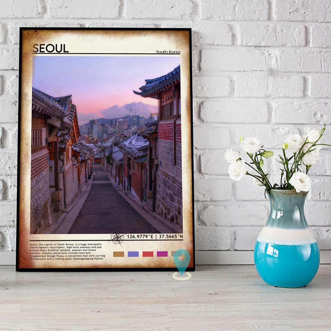Seoul Print Vintage Poster Seoul Wall Art Seoul Poster Seoul Photo Seoul Poster Print Seoul Poster South Korea Art Print - Image 4