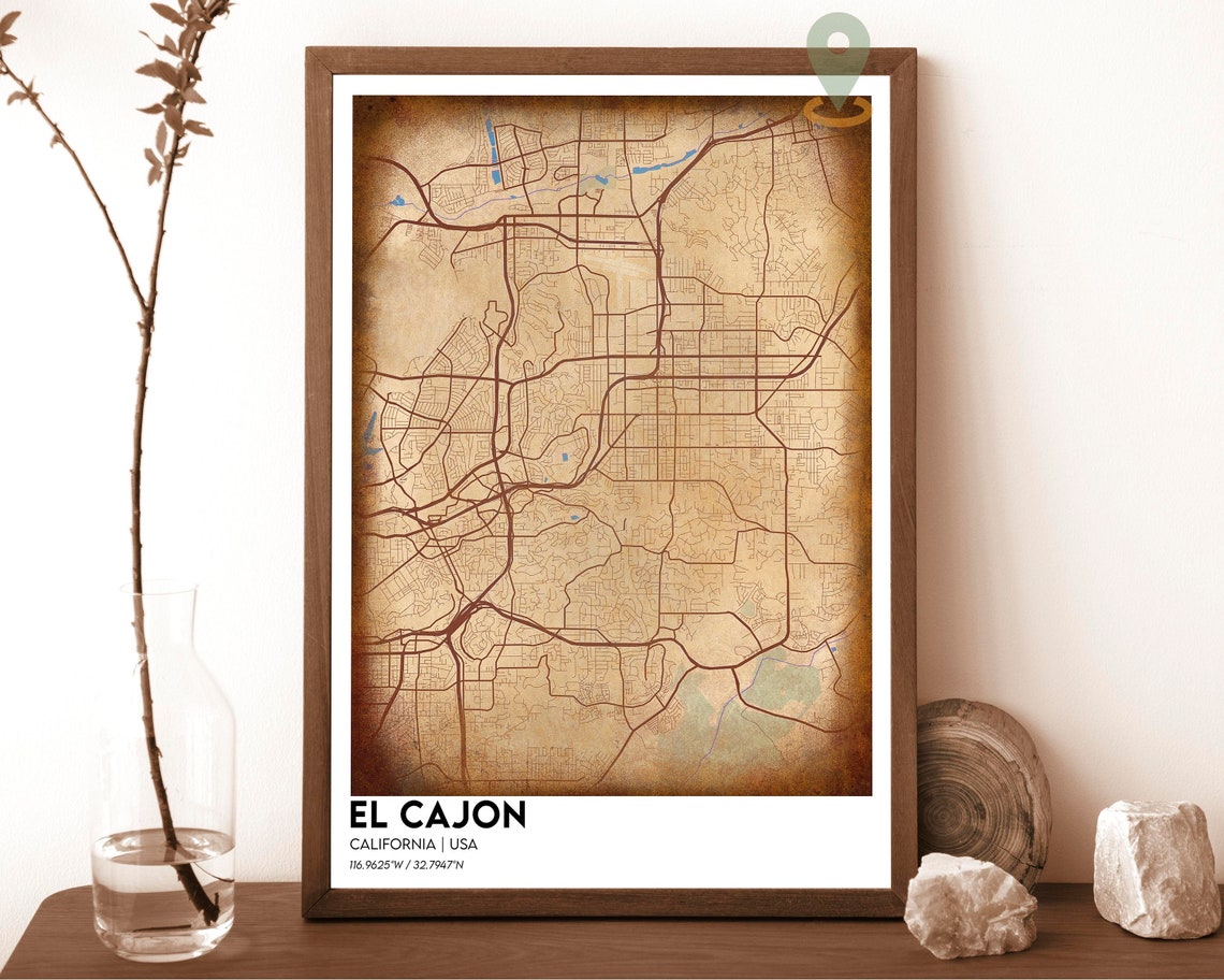 El Cajon California USA Emerald Forest Green City Street Map Poster - Image 6