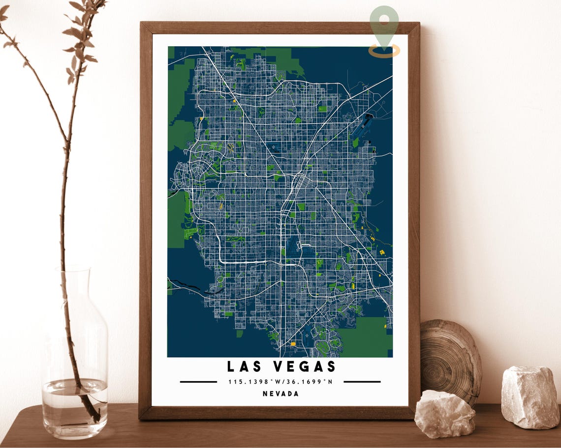 Las Vegas Map Las Vegas Map Print Las Vegas Wall Art Las Vegas Travel Poster Las Vegas Poster Las Vegas Photo Las Vegas City Nevada - Image 4