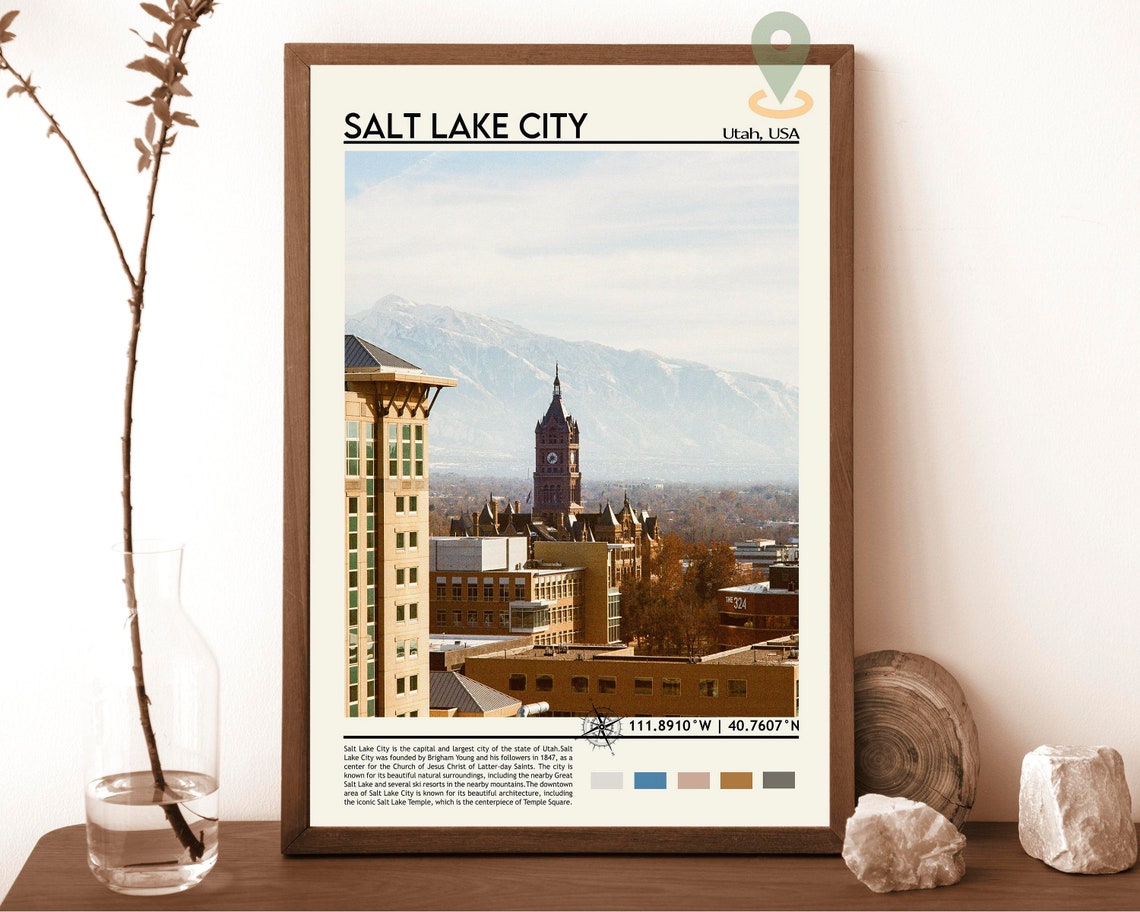 Salt Lake City Print Salt Lake City Art Salt Lake City Photo Salt Lake City Poster Print Salt Lake City Painting Utah Poster Utah Art