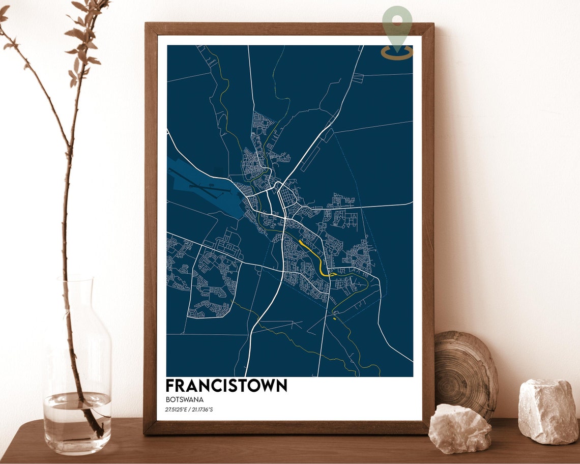 Francistown Botswana Deep Green Modern City Map Home Decor Poster - Image 6