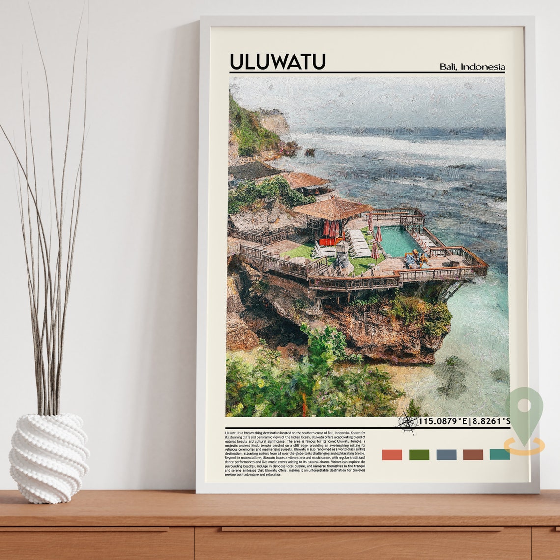 Uluwatu Print Uluwatu Poster Uluwatu Wall Art Uluwatu Travel Print Uluwatu Art Print Uluwatu Artwork Bali Travel Print Indonesia Art - Image 5