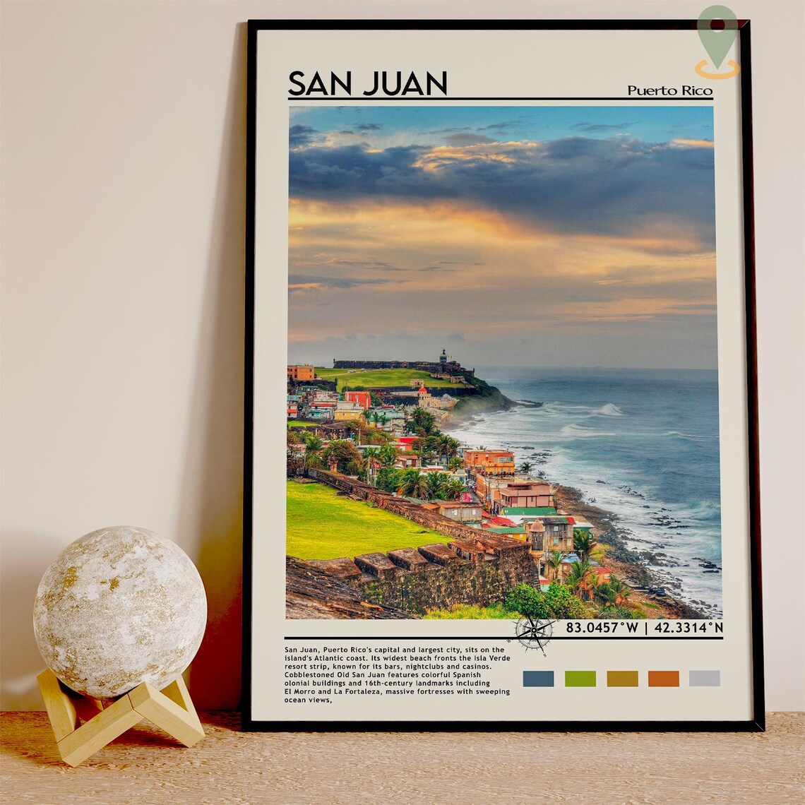 San Juan Puerto Rico Caribbean Historic Fortress Sunset Coast Poster - Image 3