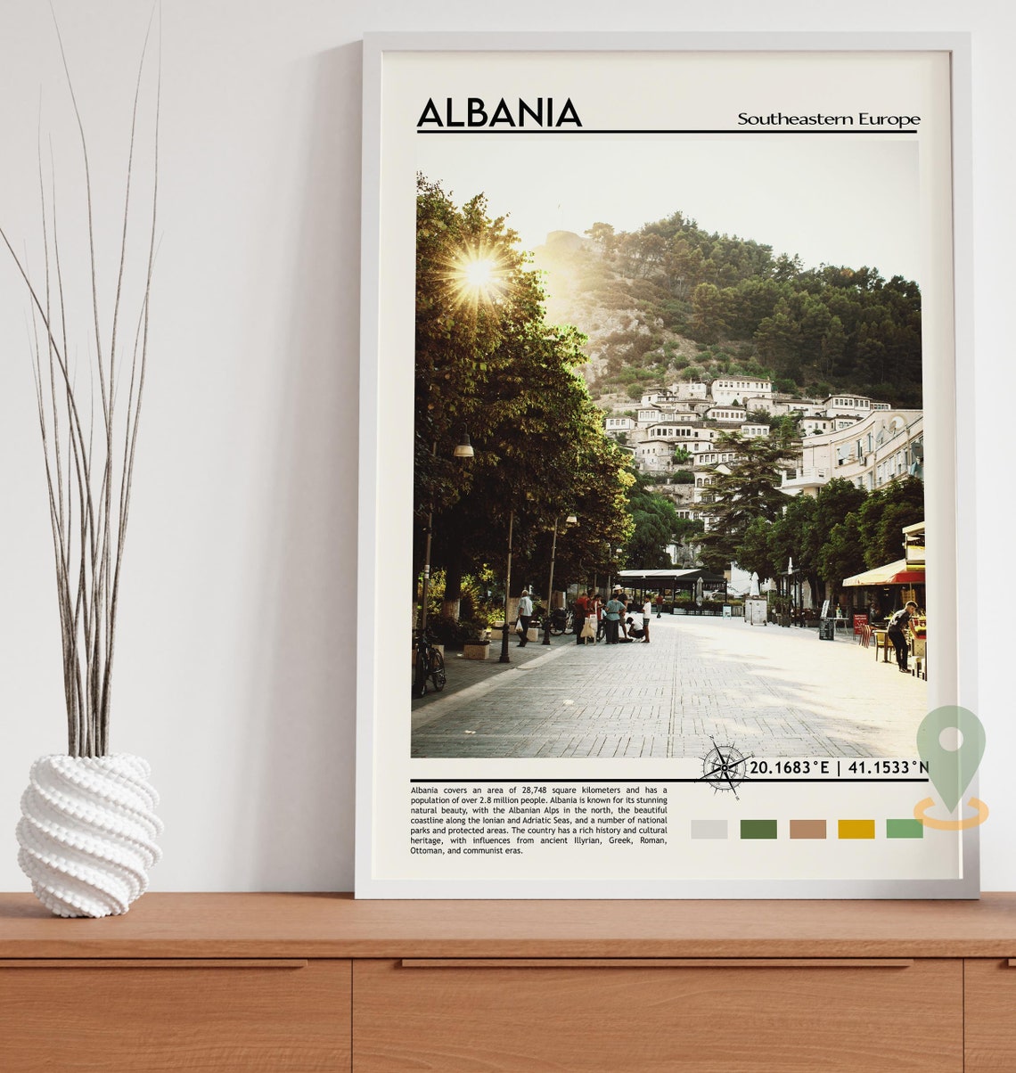 Albania Print Albania Photo Albania Poster Albania Painting Albania Artwork Albania Island Tirana Poster Albania Wall Art Albania - Image 2