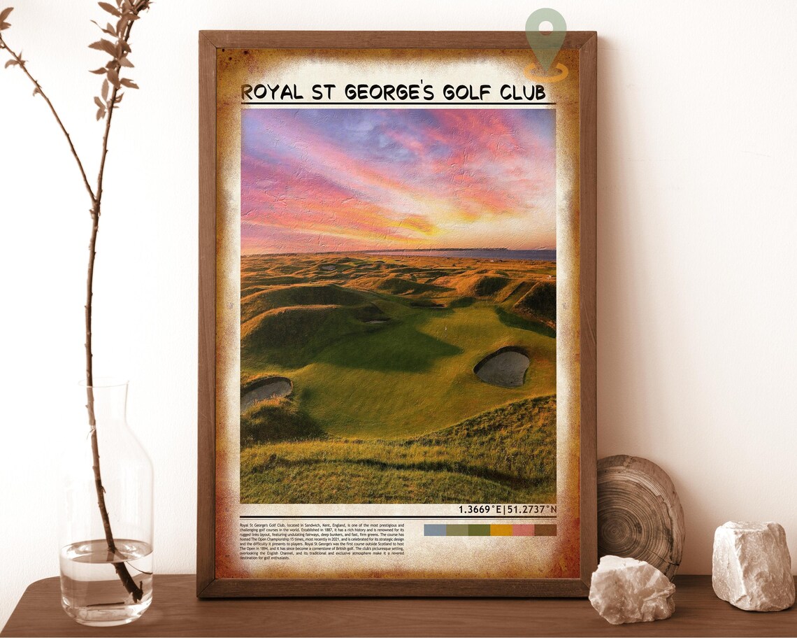 Royal St Georges Golf Club Sunset Links Open Championship Course Poster - Image 6