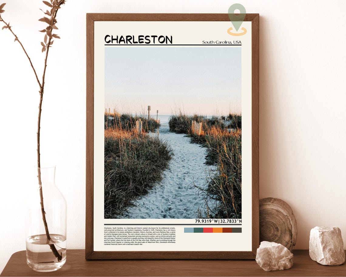 Charleston South Carolina Beach Dunes Sandy Path Nature Poster