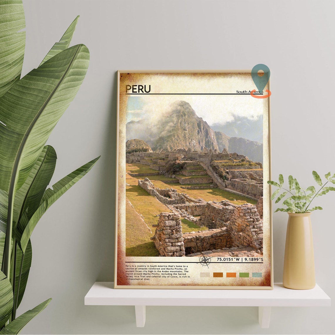 Machu Picchu Peru Ancient Incan Ruins Andes Peak View Poster - Image 2