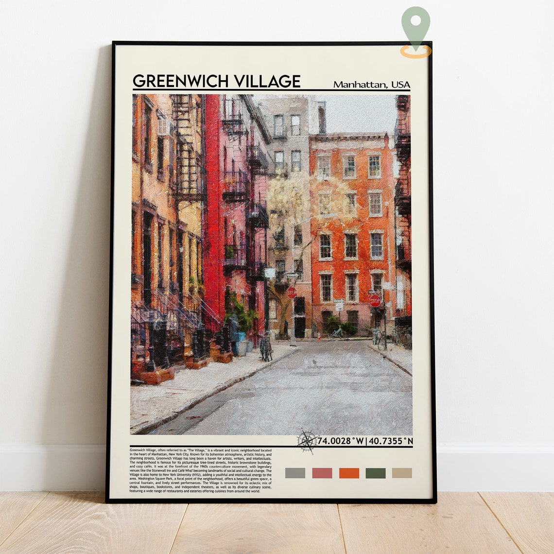 Greenwich Village Print Greenwich Village Poster Greenwich Village Wall Art Greenwich Village Travel Print Greenwich Village Art Print - Image 2