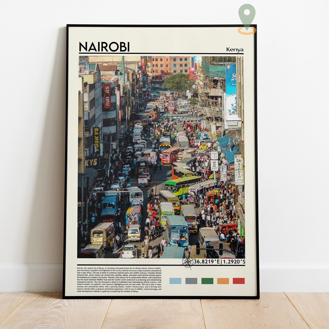 Nairobi Kenya Bustling Street Matatu Traffic City Life Travel Poster - Image 5