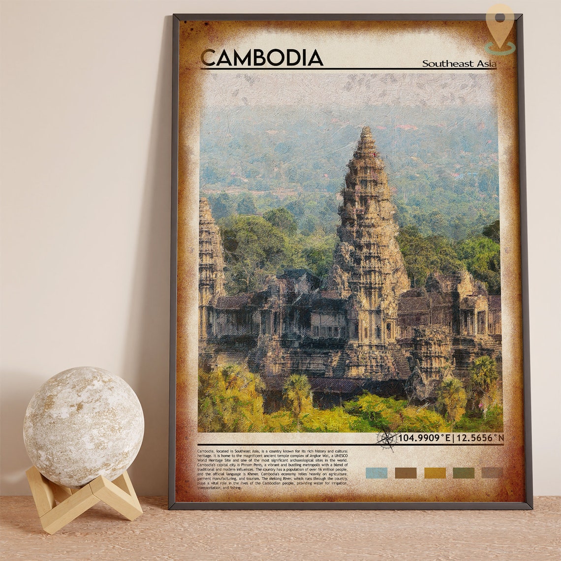 Cambodia Angkor Wat Ancient Temple Spires Jungle Canopy Travel Poster - Image 4